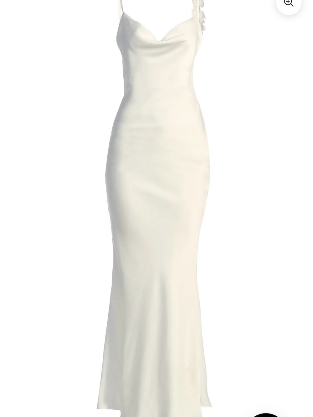 JLUXLABEL White Cowl Neck Slip Wedding Gown - Picture 2 of 7